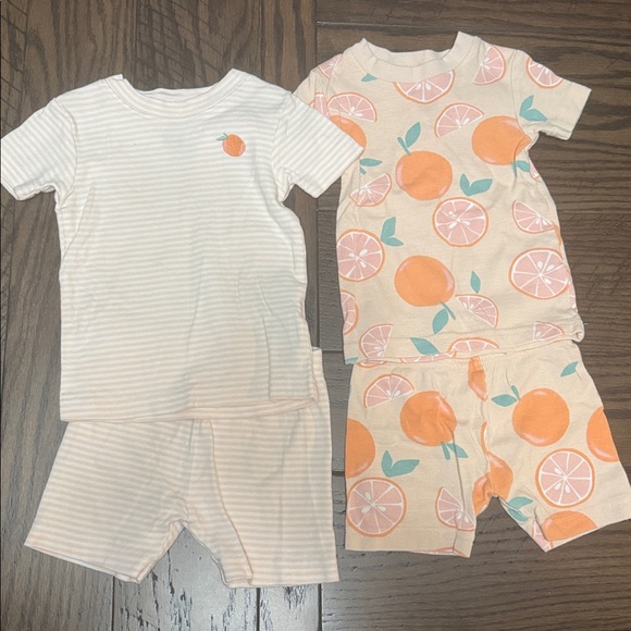 Carter's Other - Carter's 12 Month Pajama Separates, Set of Two. Clementines and Stripes